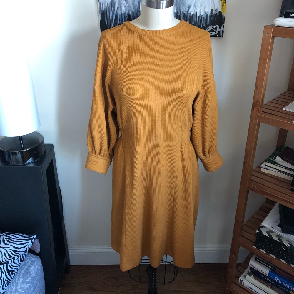 ZARA Corduroy Yellow Dress